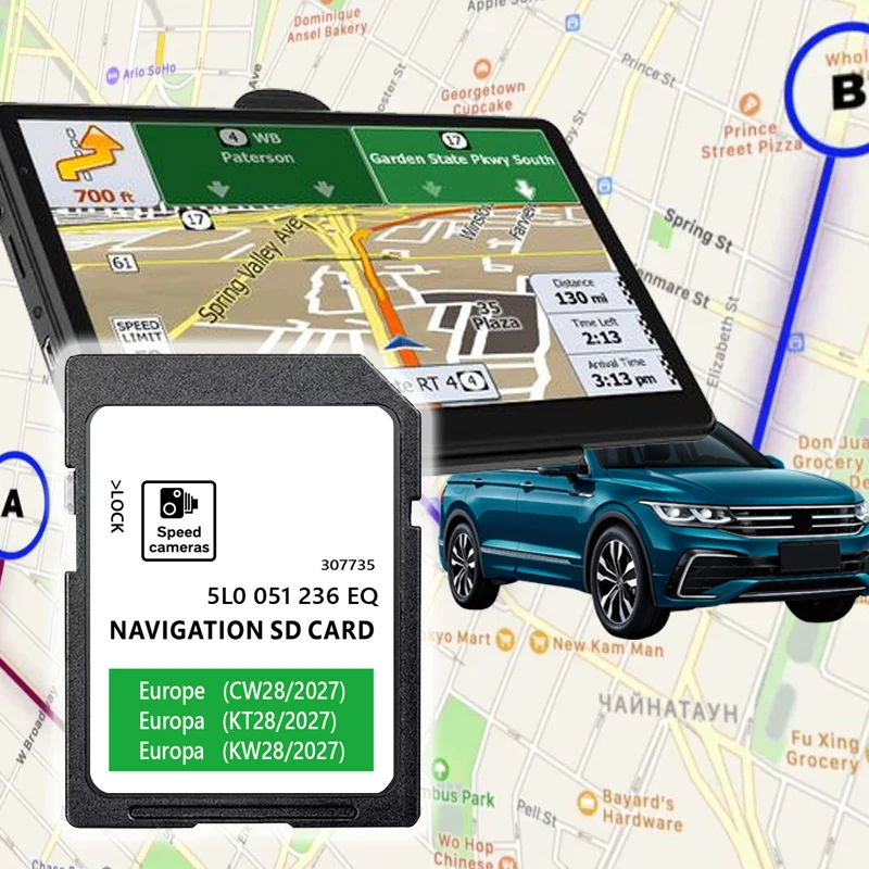 Carte SD MIB2 32 Go pour Skoda Octavia Superb Fabia Rapid Yeti, mise à jour des cartes d'Europe et du Royaume-Uni, Amundsen Discover Media 2027