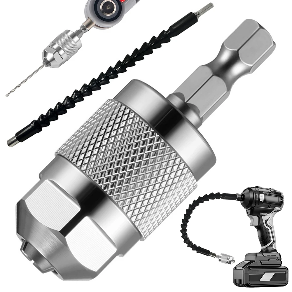 Drill Chuck Adapter Quick Change Pneumatic Drill Chuck 3-Jaw Hex Shank Chuck Professional Converter Hex Shank For Woodworking
