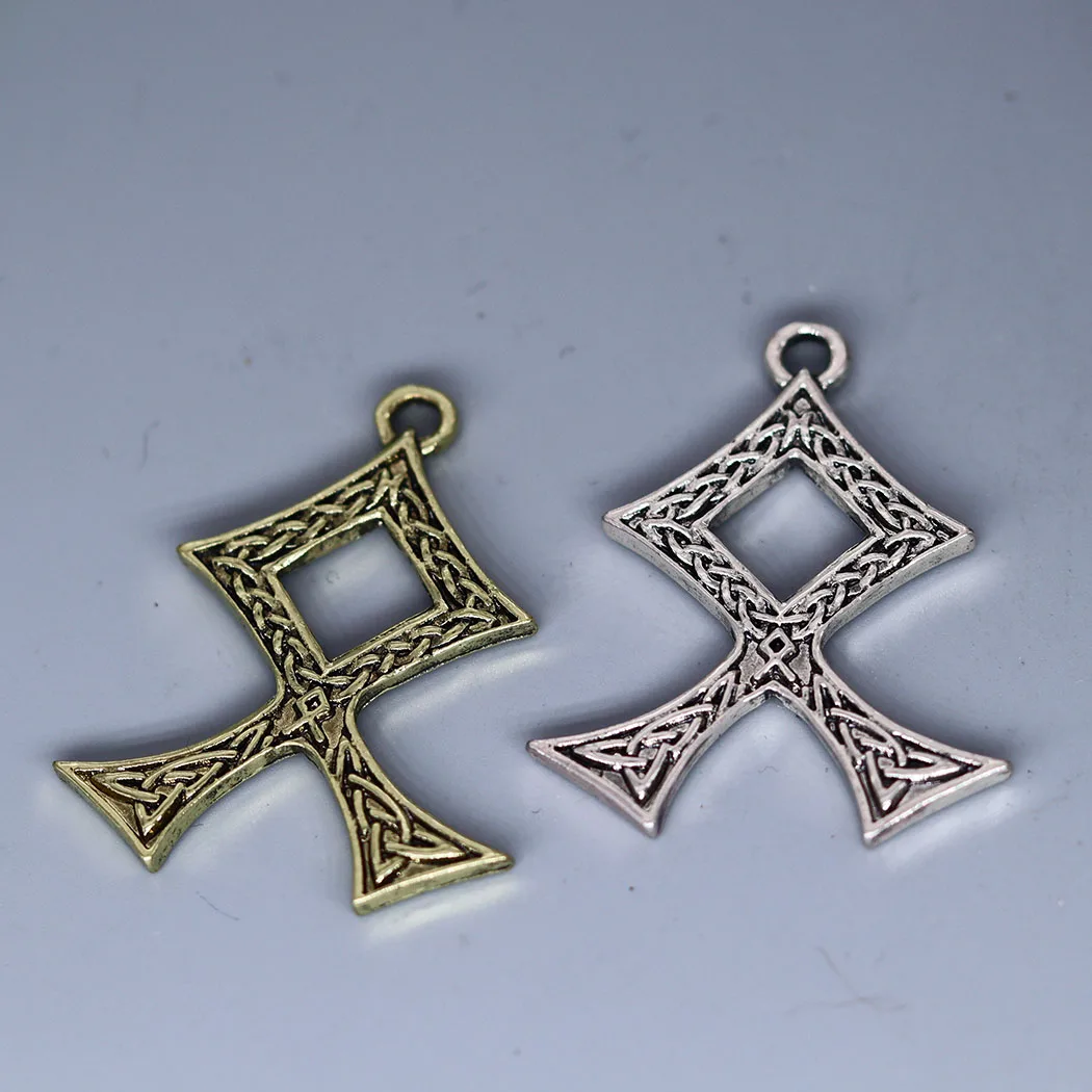 3Pcs/lot Odal Rune Pendant Amulet Nordic Viking Charm Pendant For DIY Necklace Earrings Handmade Jewelry Making