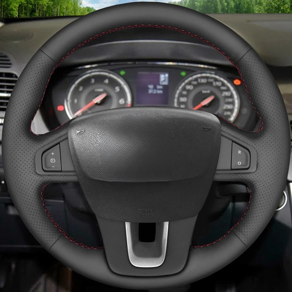 Black Artificia Leather Car Steering Wheel Cover For Renault Laguna 2008-2015 Latitude 2010-2015 Renault Samsung SM5 2009-2018