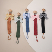 New arrival silicone  paci clip soother chain baby pacifier chain Light weight anti-drop soft cute bow