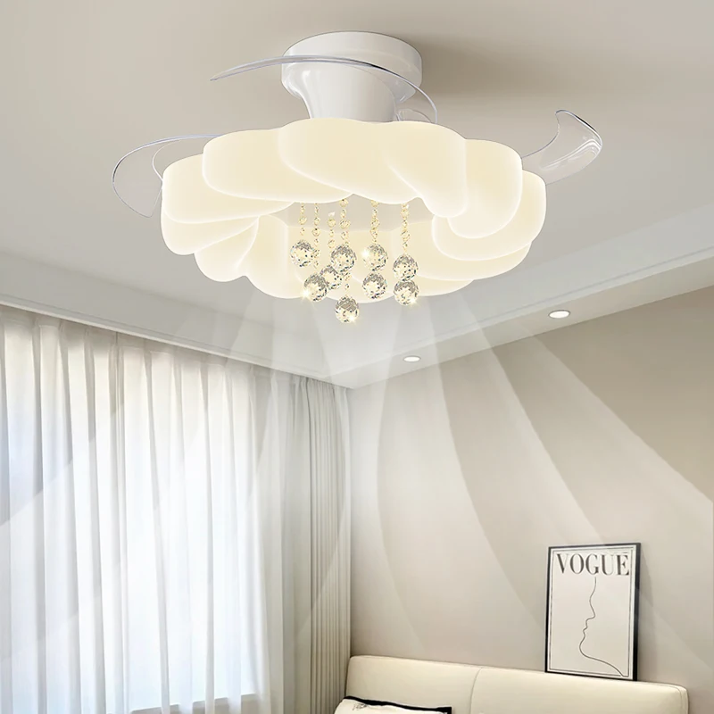 New Style Modern Minimalist Luxury Cream Style High-End Dining Room Bedroom And Study Pendant Lights With Concealed Electric Fan