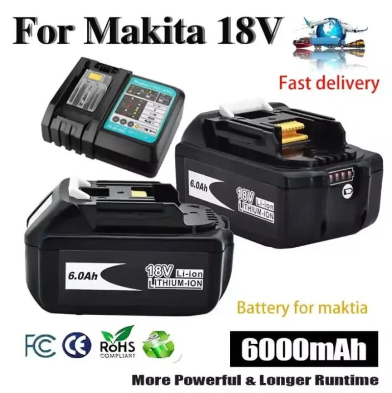 

Оригинальный литий-ионный аккумуляторMakita18V6.0Ah, сменный аккумулятор для электрической дрели BL1860 BL1830 BL1850, аккумуляторы для инструментов