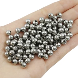 30-100pcs 3mm 4mm 5mm 6mm 8mm Stainless Steel Loose Spacer Beads For Jewelry Making DIY Charms Bracelet Necklace Accessories