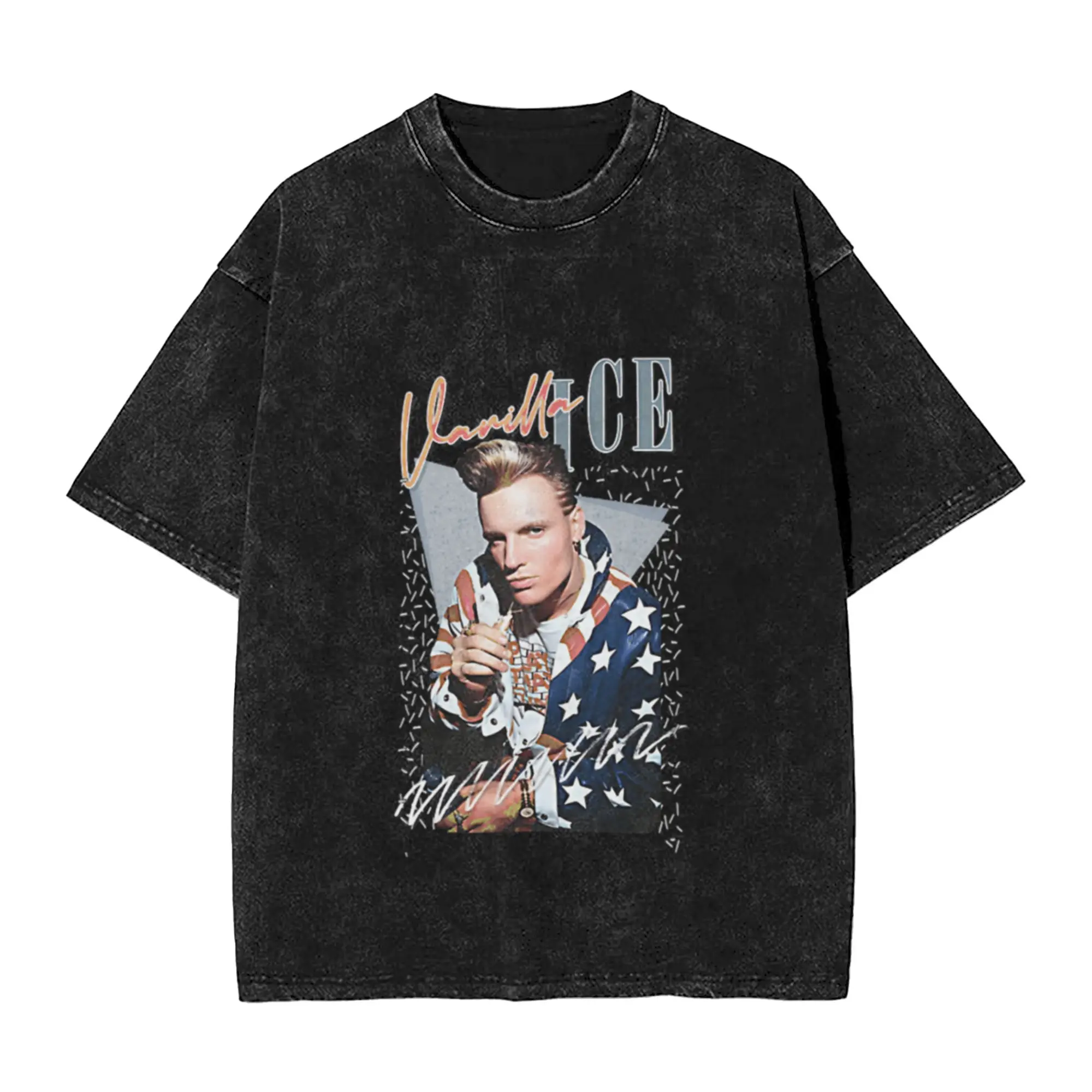 Vanilla Ice 90s Aesthetic Fan Art Design Unique Trendy A Washed T Shirt Men's Women's Oversized Cotton Tees Tops