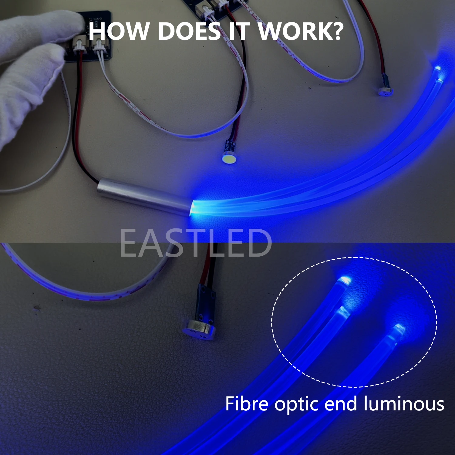 Plastic Fiber Optic for Star Sky Table Light Changing Fiber LED Lights End Glow for Car & Room DIY Decoration Sensory 1mm/1.5mm