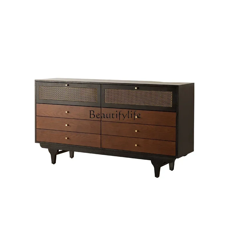 

Тумба-комод в средневековом стиле для прикроватной зоны, пристенная, с интегрированным шкафчиком, ретро-дизайн, для спальни