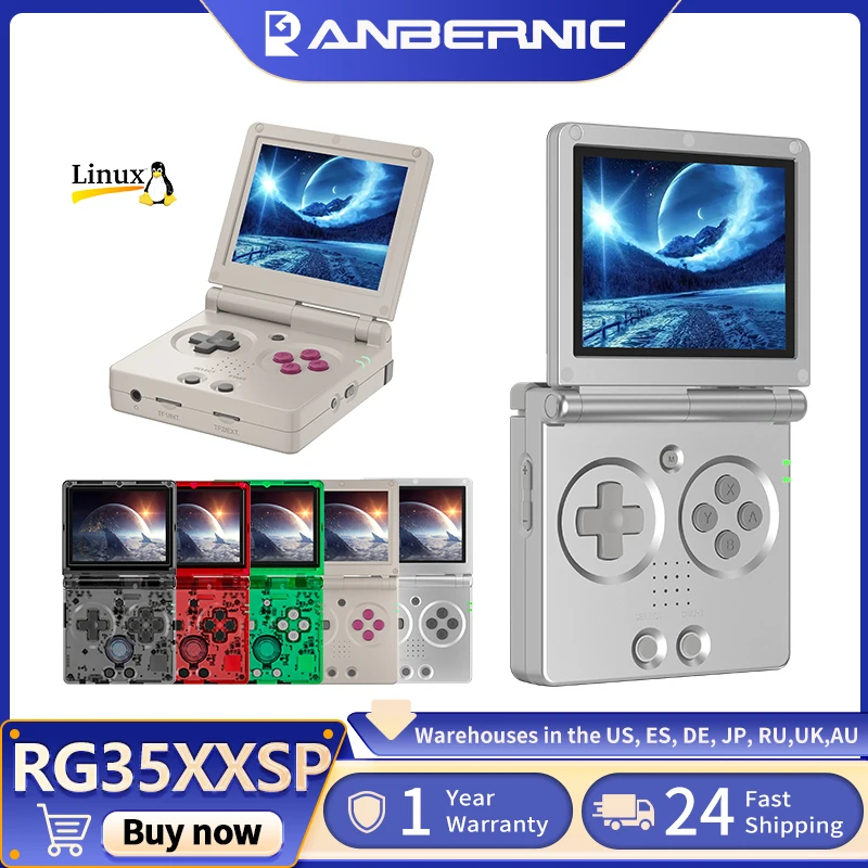 Anbernic RG35XXSP Flip Game Console 3.5'' IPS Screen Linux 3300mAh High-fidelity Handheld Game Player WiFi Bluetooth HDMI-TV Out