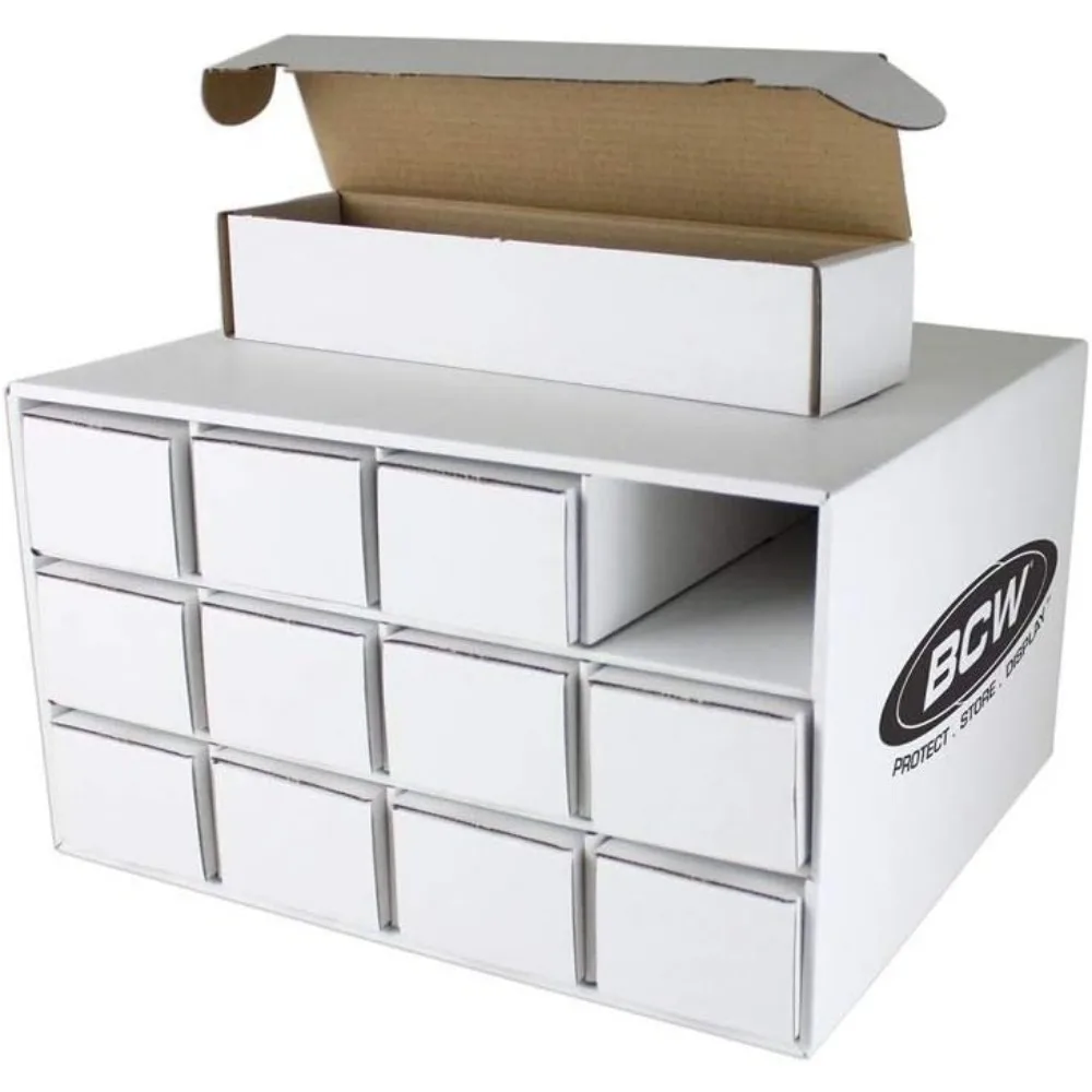 

Card Storage Unit with 12 Boxes, Holds 9600 Cards for Sports, Pokémon, Magic & More