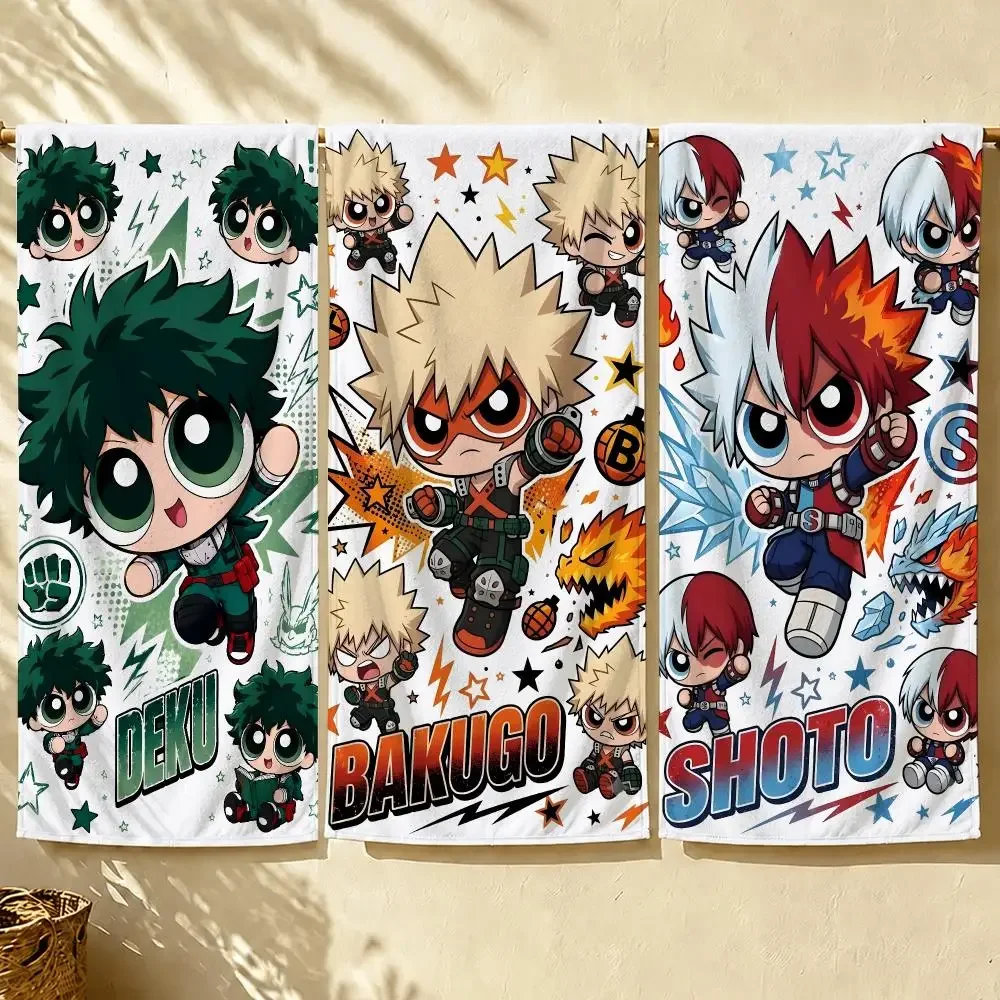 My Hero Academia Cartoon Characters Collection Towel Microfiber Thin Lightweight Absorbent Quick Dry For Beach Bath Sport Travel