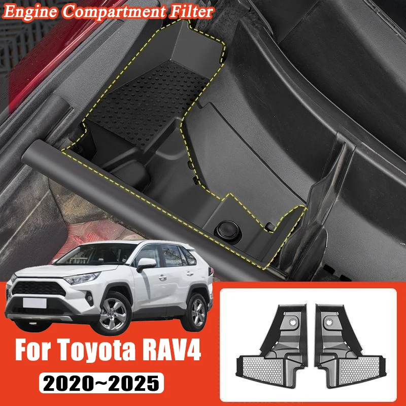 For Toyota RAV4 XA50 Accessories 2020~2025 Car Front Engine Compartment Filter LHD Protective Cover Water Tank Protective Net