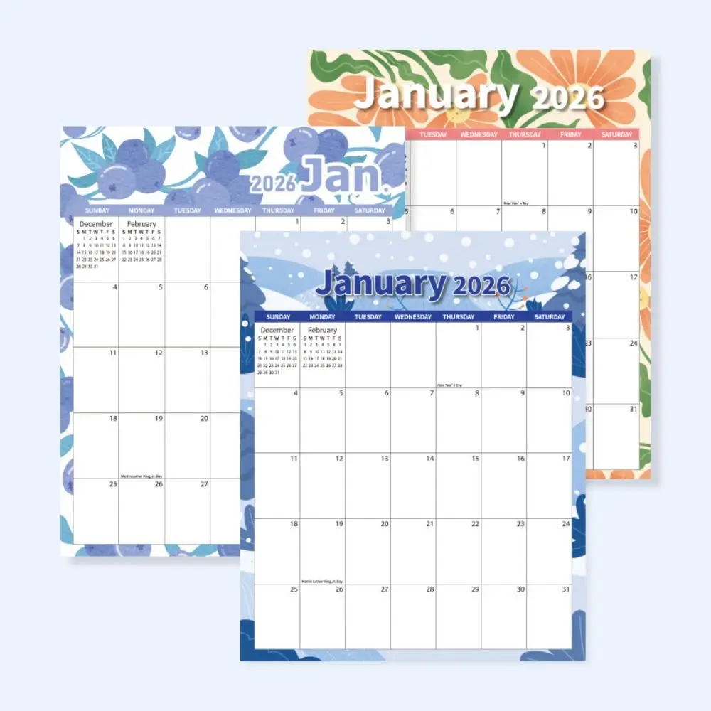 

Durable Creative English Magnetic Calendar Notes Colorful 12 Month Calendar Thick Paper INS Monthly Planner Calendar Home Use