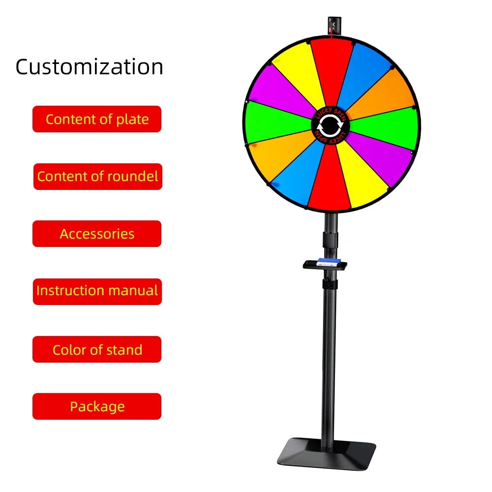 24in random prize wheel spinning rims tripod heavy duty spinning wheel prize stand