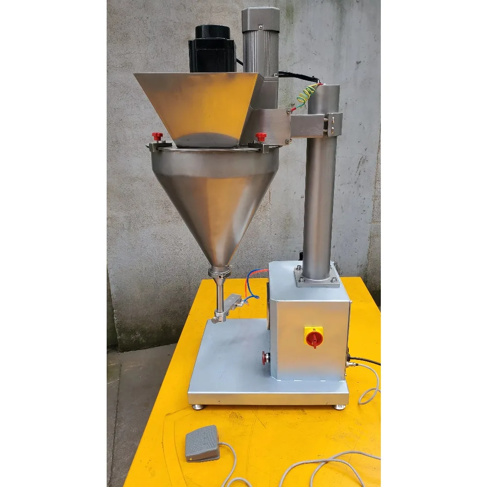 Máquina llenadora de polvo semiautomática de escritorio TOSPF200-1, máquina llenadora de tornillos para tarros, botellas, latas y tubos