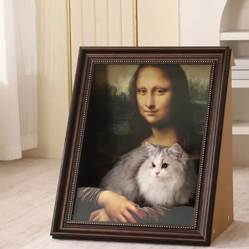 

Mona Lisa Cat Nest Oil Painting Cat Bed Decorative Art Frame Cat House Mona Lisa Cat Cave Pet Supplies