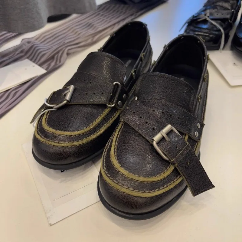 New Arrival Women's Shoes Retro Britain Round Toe Loafers for Woman Elegant Office Work Shoes Designer Shoes Zapatos De Mujer