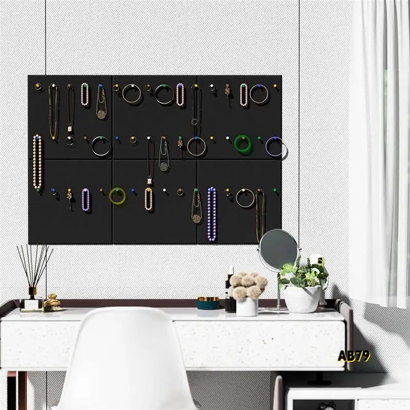 Альтернативная пробковая доска, 12 упаковок фетровой настенной плитки со 100 кнопок, черные пробковые доски для стен Пробковая доска