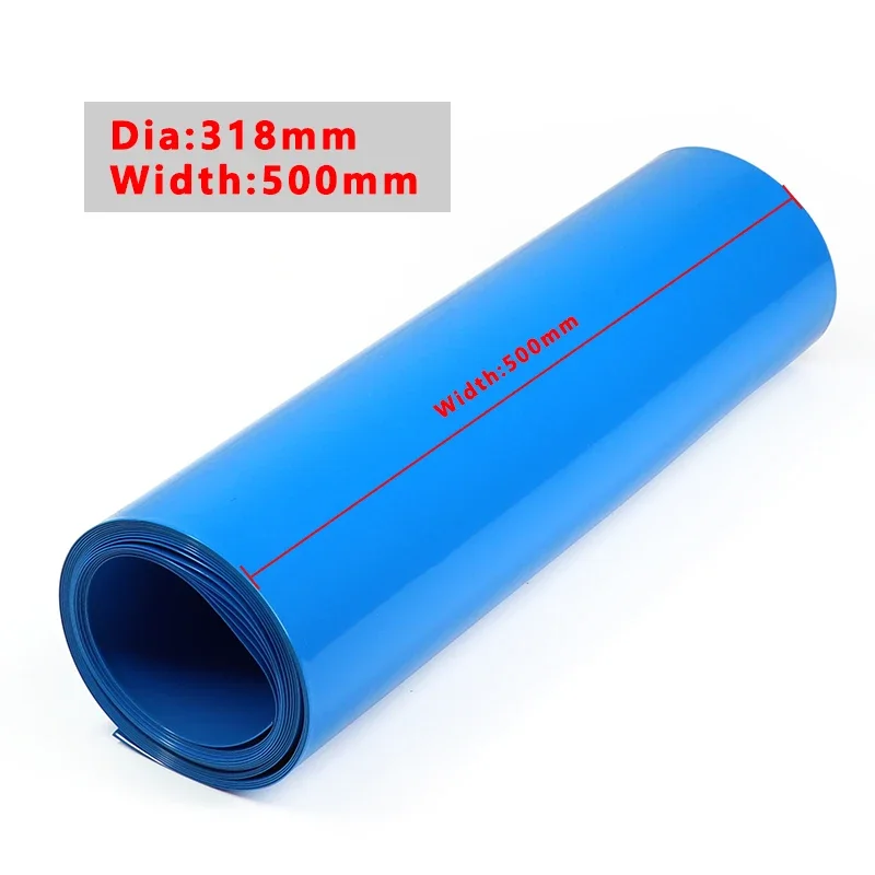 

1/5/10m PVC Heat Shrink Tube Width 500mm Insulated Film Wrap Protection Case Wire Cable Sleeve Lithium Battery 18650 Pack