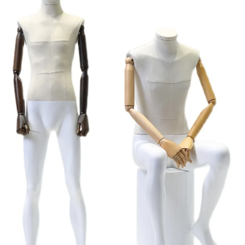 High-end men's mannequin props, full-body wrapping cloth display stands, and dummy mannequin shelves