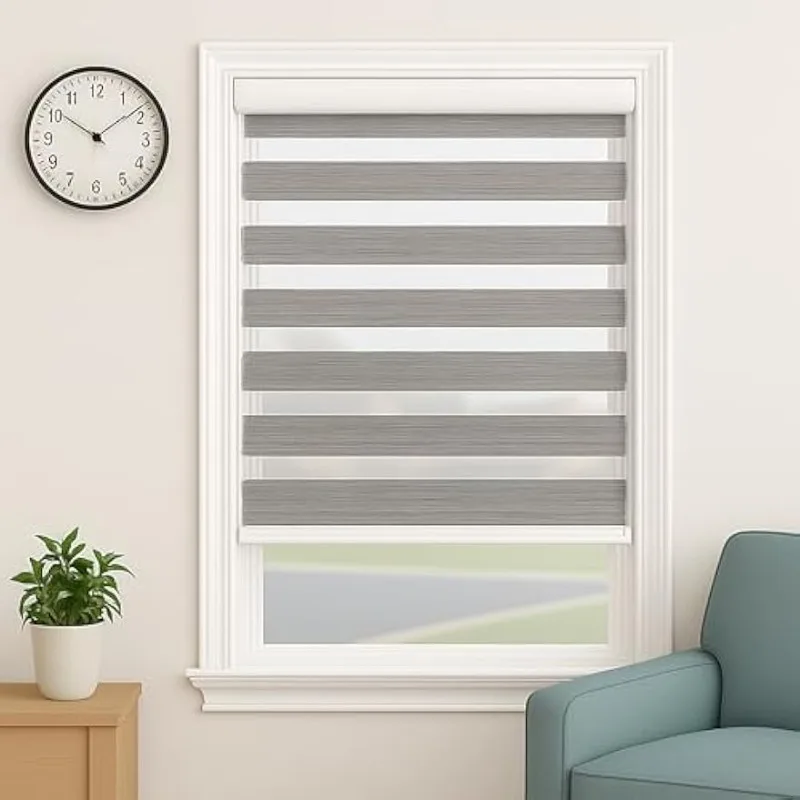 

Custom Size Zebra Blinds For Indoor Windows – Light Filtering Roller Shades, Window Treatments, Zebra Shades For Indoor