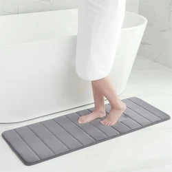 Homaxy Memory Foam Bath Mat Super Absorbent Bathroom Rug Shower Carpet Soft Coral Velvet Floor Rug Home Decoration Non-Slip Mats