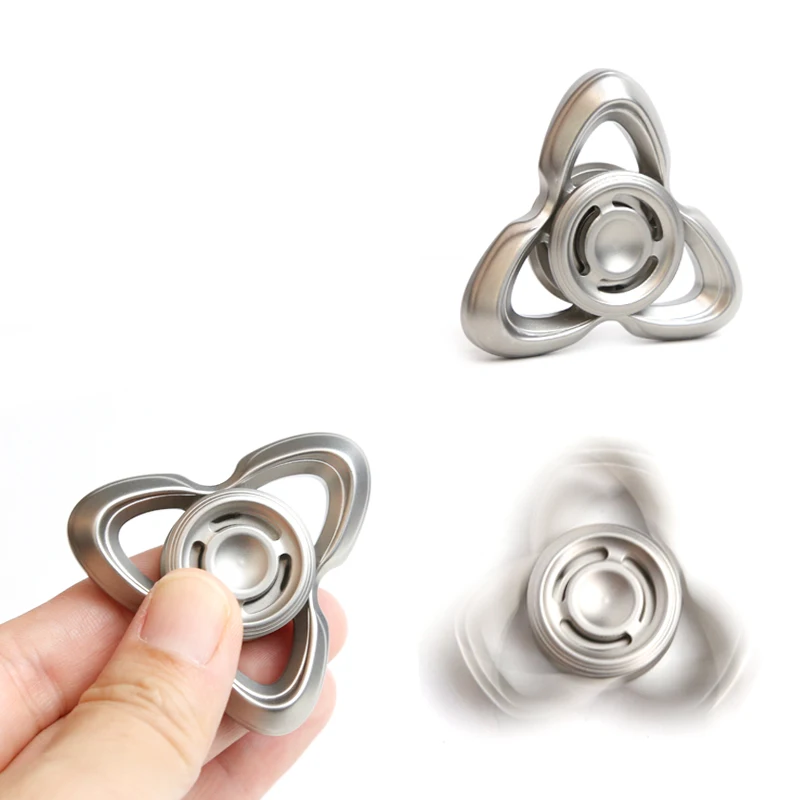 Rvs Threeleaf Vingertop Gyroscoop EDC Decompressie Speelgoed Fidget Spinner Voor Stress Volwassen Stress Speelgoed Cadeau