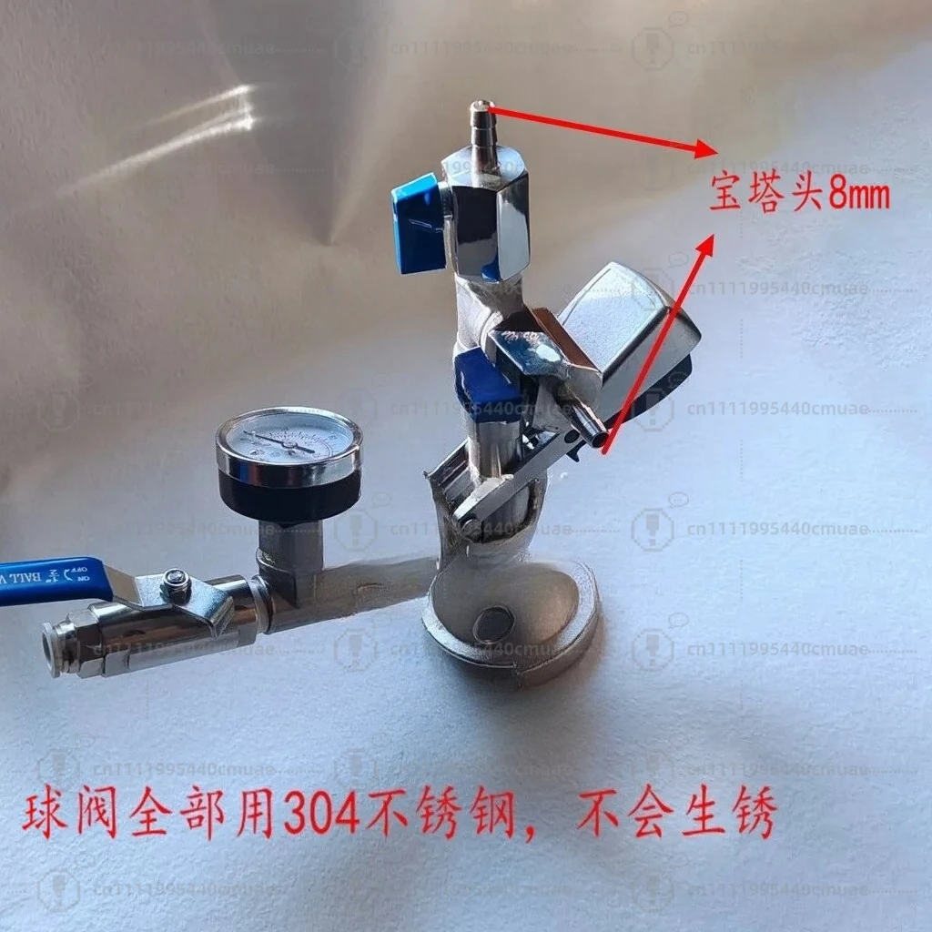 Wine injector isobaric filler controllable pressure belt meter with pressure relief valve