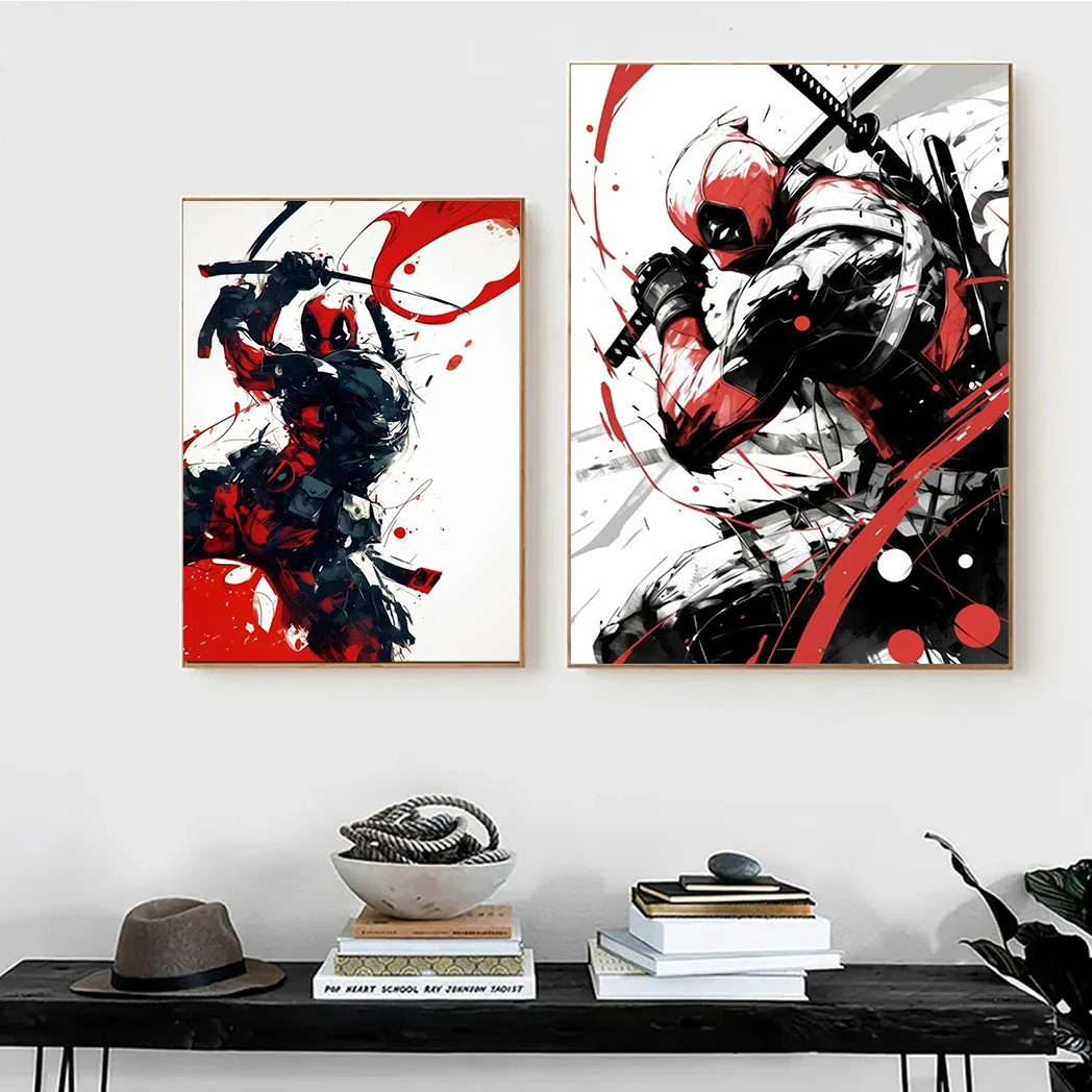 MINISO Disney Superhero Deadpool Wall Art Poster Painting Canvas Painting Living Room Bedroom Home Wall Decoration Gifts for Kid