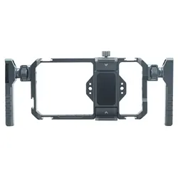 Universal Metal Phone Rig Cage with Dual Handles Photography Phone Stabilizer Tripod Mount Bracket for Vlog Video Recording