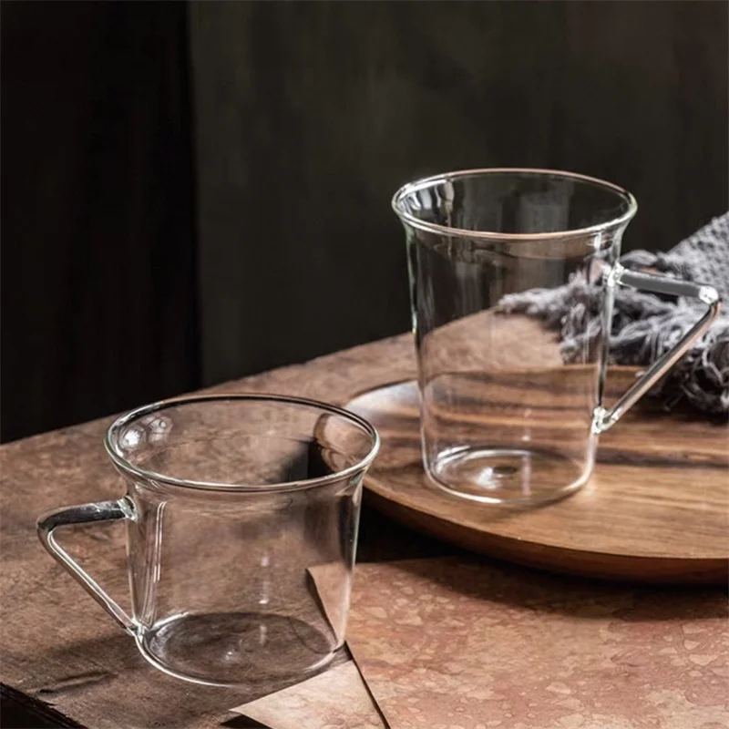 

320ml 450ml Iced Americano Glass Coffee Mug With Handle Breakfast Latte Juice Milk Cold Drink Cup and Mug Drinkware