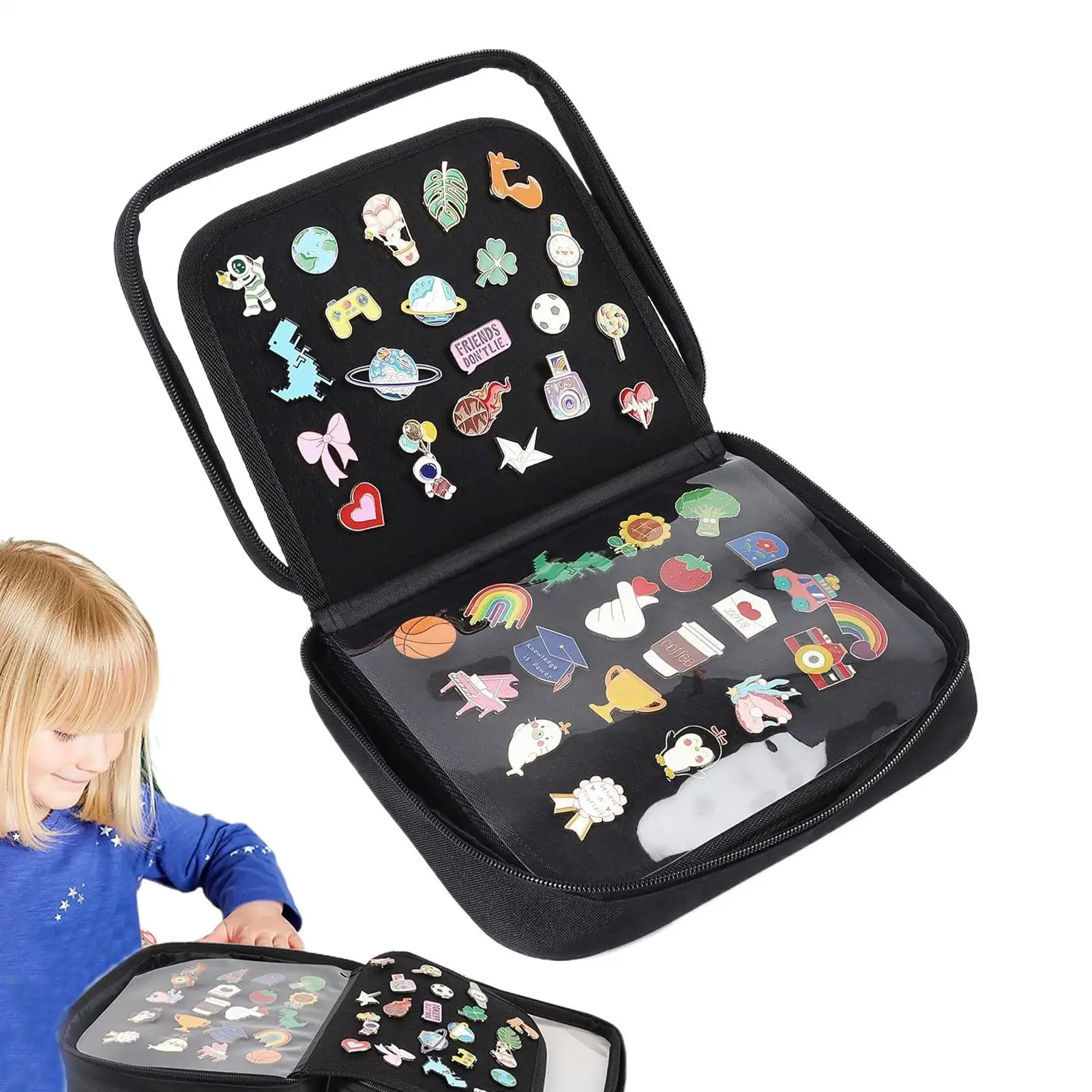 

Книга для демонстрации булавок, 6-страничный органайзер для булавок, чехол для переноски, органайзер для хранения броши для демонстрации сережек, скрепки для бумаг, спортивные мероприятия