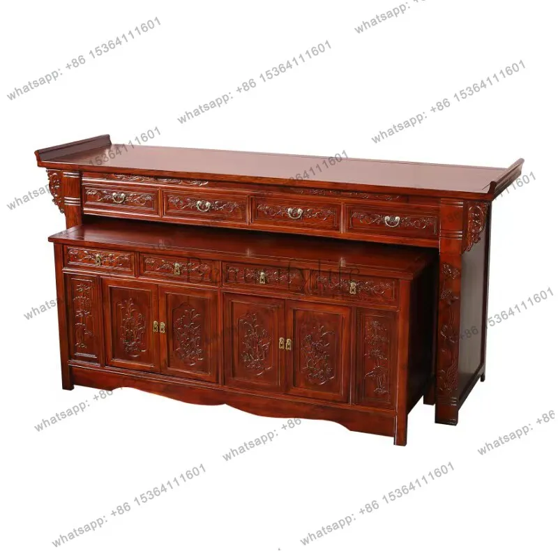 LX household solid wood for Taiwan Buddha table God of Wealth table ancestral hall incense case simple