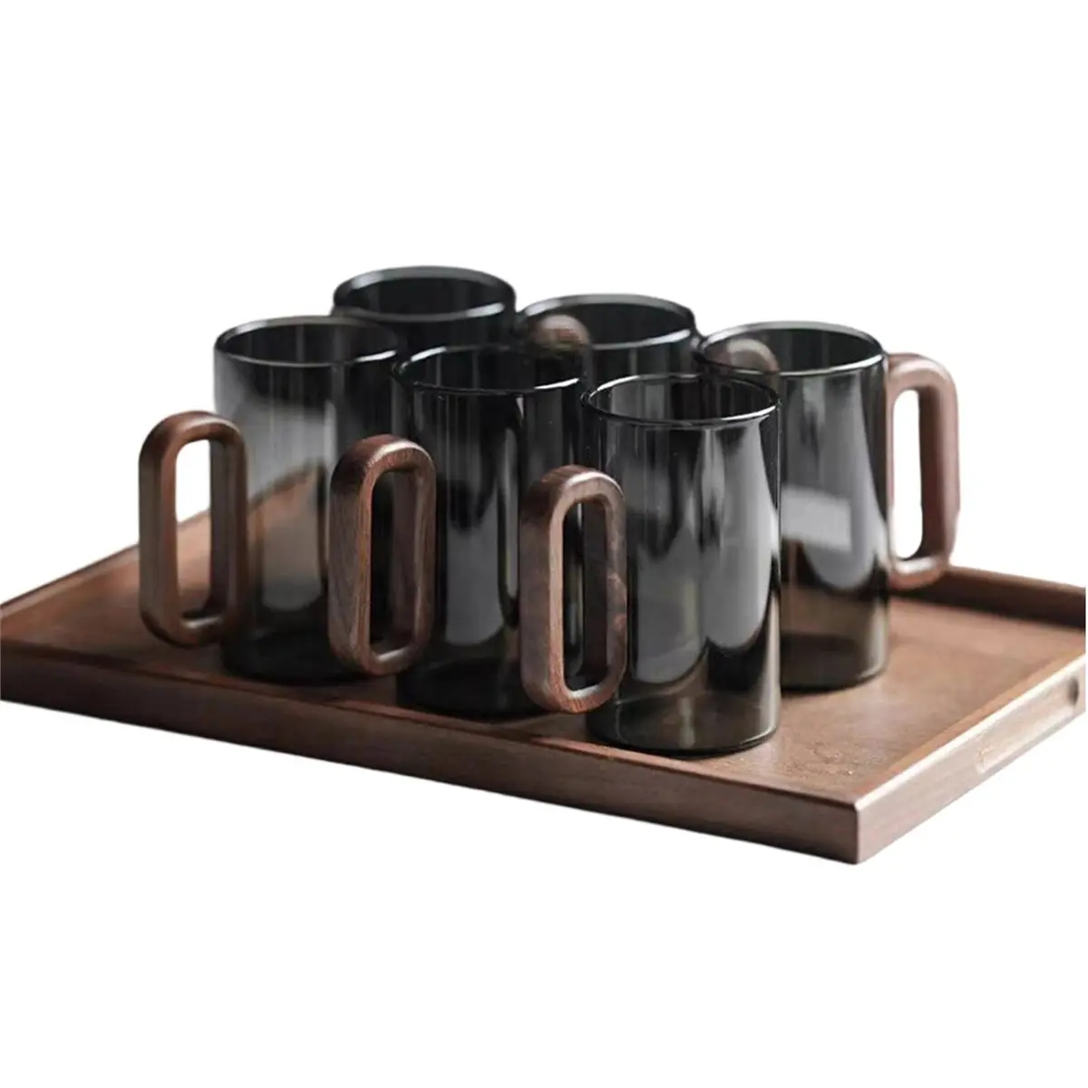 AA19 High Borosilicate Household Glass High Temperature Water Cup Lamp Tea Set Anti-Scalding with Glass Teacup Set