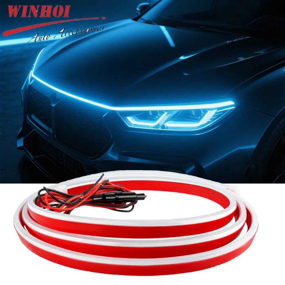 

Dynamic Scan Start Up DRL Daytime Running Lights Strip Universal Flexible Led Hood Light For Car Auto SUV Hood Decorative 12V