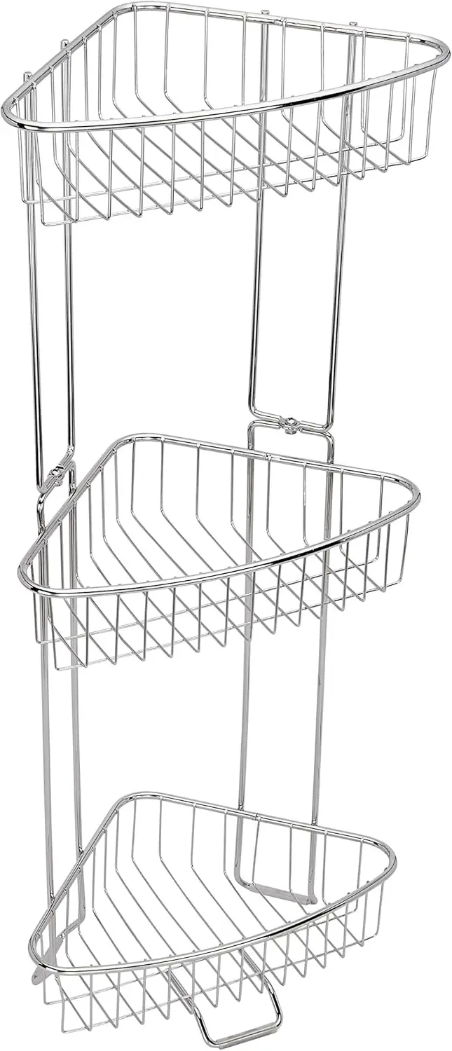 

Stainless Steel Floor Shower Caddy - Corner Caddy Shelf for Bathroom and Shower - Rust-Proof Shower Caddy for Shampoo, Soap, an