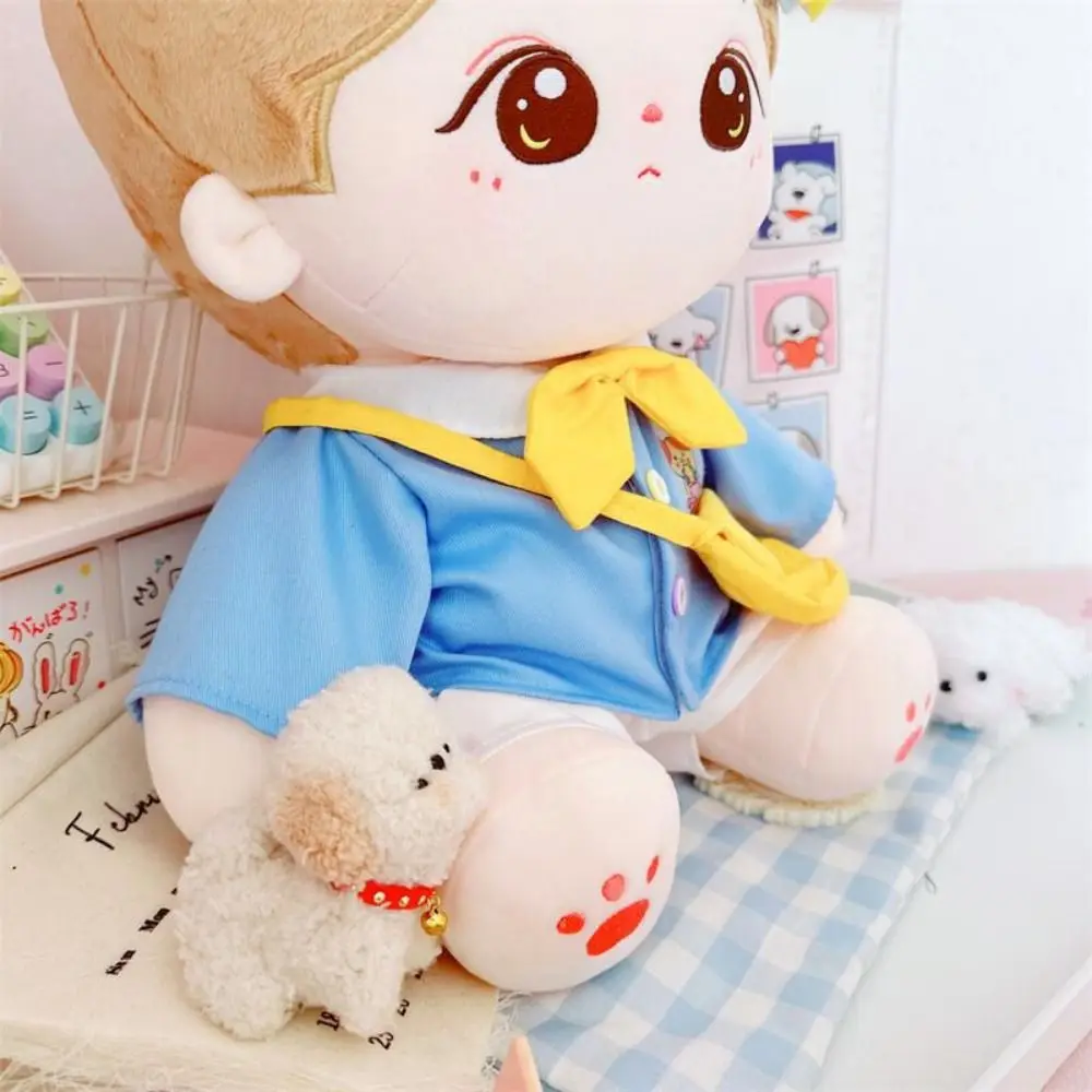 4Pcs/Set School Uniform 40cm Cotton Doll‘s Clothes DIY Dress Up Shirt 40CM Plush Toys Clothing Messenger Bag Multicolour