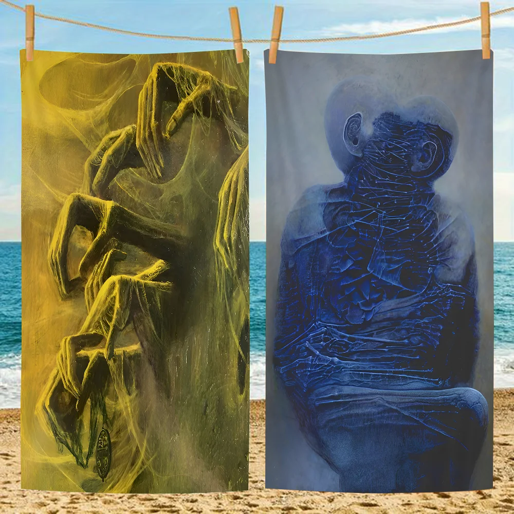 Zdzislaw Beksinski Art Big Microfiber Beach Towels Quick Dry Towel Sand Beach Towels Pool Towel For Travel Swim Pool Yoga