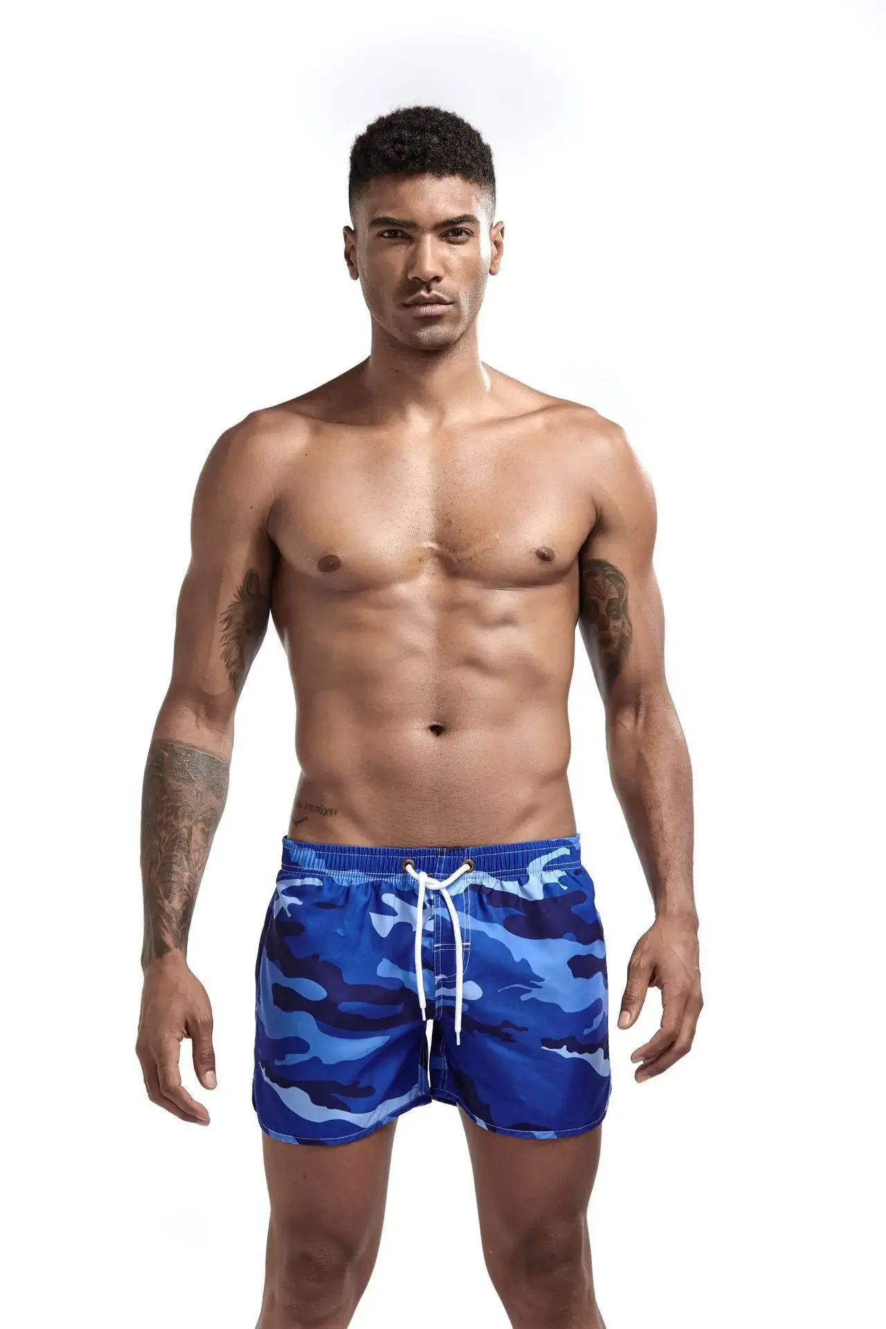 

Men Camouflage Board Shorts Youth Tie Up Loose Breathable Sportswear Summer Beach Casual Aro Pants Home Sleepwear Fitness Outfit