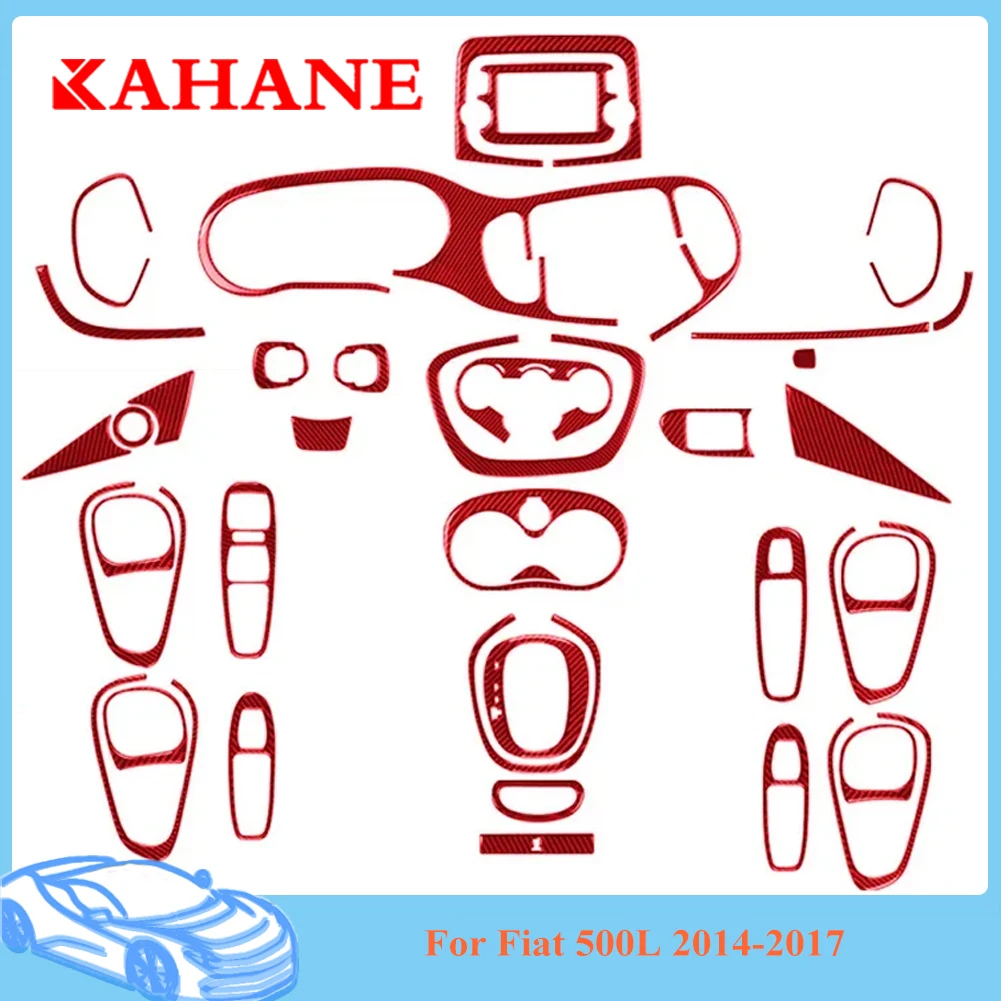 Car Interior Red  Stickers For Fiat 500L 2014 2015 2016 2017 Gear Panel Dashboard Decorative Accessories