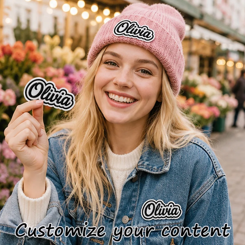Customized Embroidered Name Letter Combination Badges Iron-on Sewn Personalized Name Tags Fabric Badges Jackets Hats Bags Coats