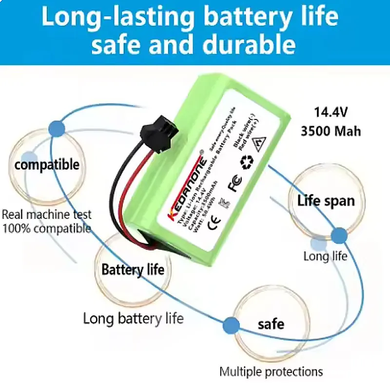 

Li-ion Battery 14.4V 4000mAh For Conga 990 1090 Tesvor X500 N79 N79S DN622 Eufy RoboVac 11 11S 30 Vacuum Cleaner Robot Batteries