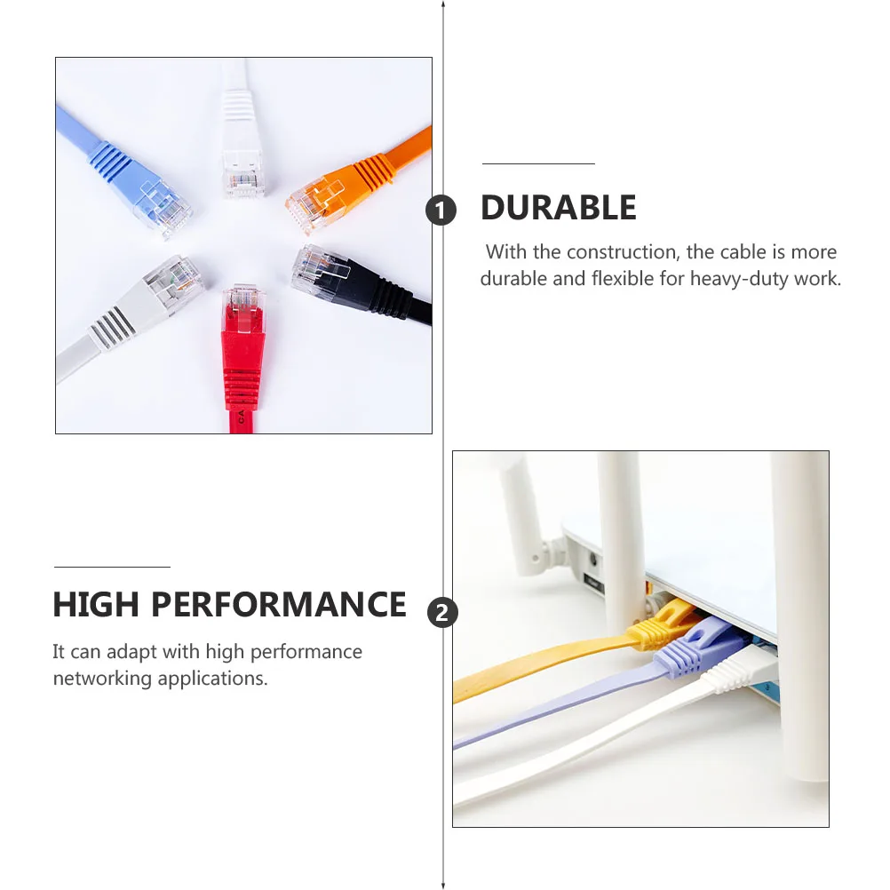 

1Pcs Gigabit Network Cat6 Ethernet Cable High Frequency Outdoor Indoor Heavy Duty Flat Lan Connection Broadband Modem Router