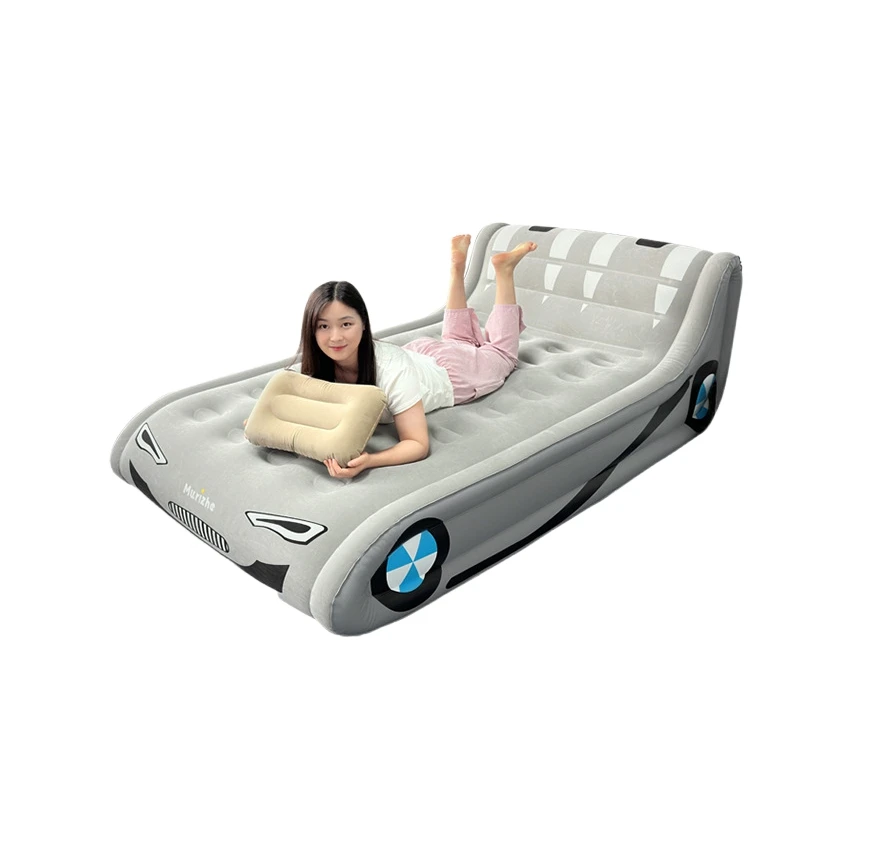 Automatic Inflatable Air Mattress Air Bed with Integrated Backrest with Built-in Pump