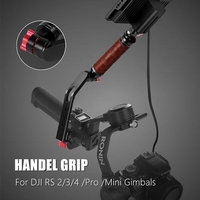Wooden Adjustable Handle Sling Handgrip for DJI RS 3/Mini/Pro RS 4/Mini/Pro Gimbal Stabilizer w NATO Clamp Cold Shoe 1/4'' Holes