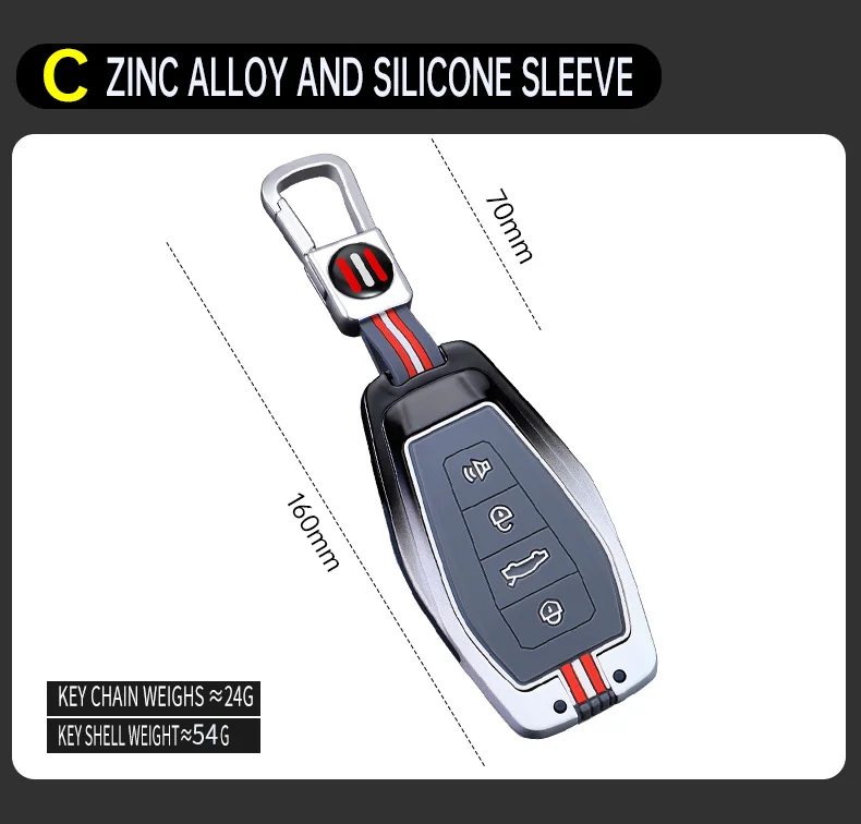 Zinc Alloy Car Key Case Cover Shell for Geely Okavango Coolray Atlas Monjaro Tugella Emgrand GT S Proton X50 X70 Car Accesoies