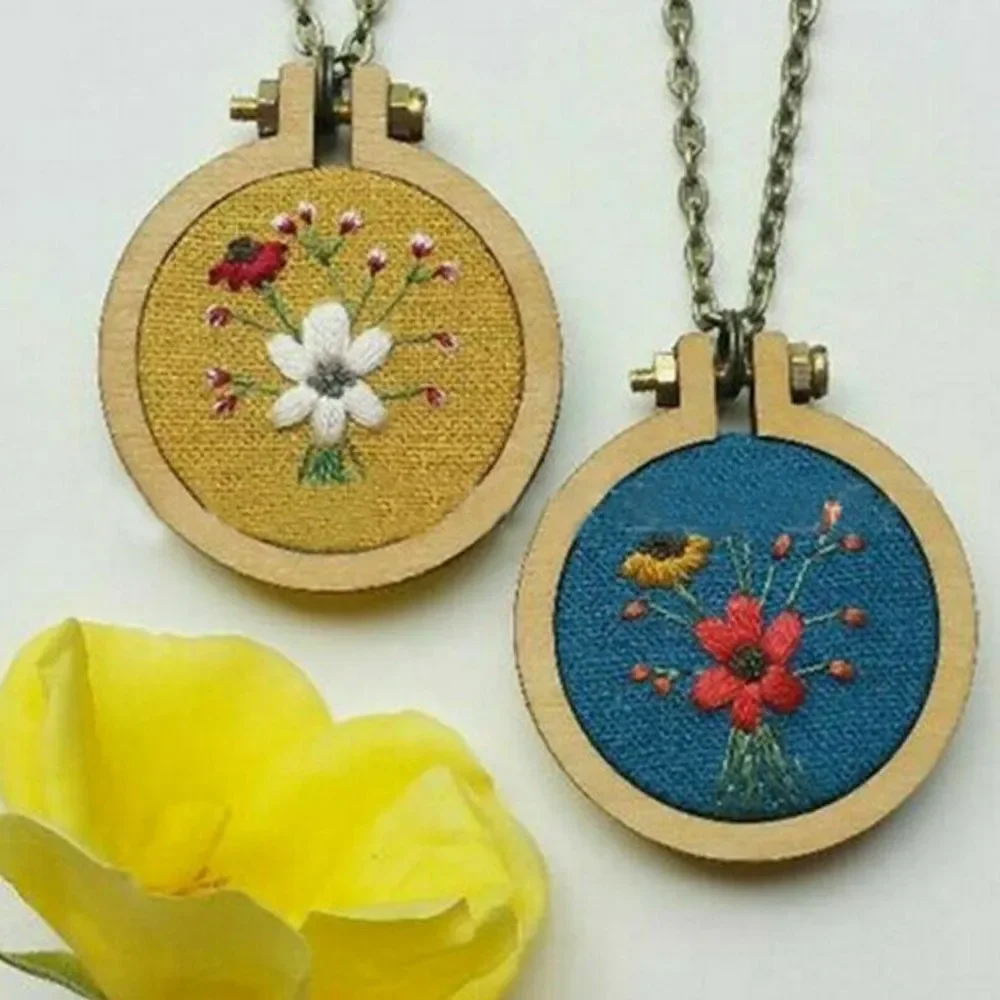 25cm Mini Wooden Embroidery Hoop Frame For Kit Round Hoop Sewing Design Accessories Cross Stitch Pearl Embroidery