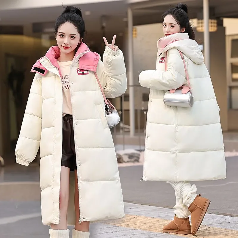 

Mid-Length Down Cotton-Padded Jacket Women's Overcoat 2026 Winter New Thicke Warm Parka Korean Loose Cotton Jacket Outwear