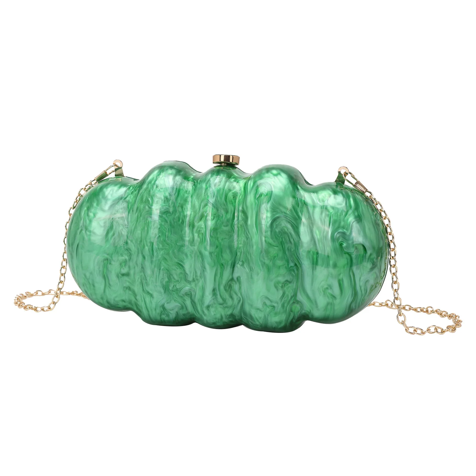New Fashionable Women's Evening Clutch Handbag with Romantic Shell and Caterpillar Design Chain Shoulder and Crossbody Bag
