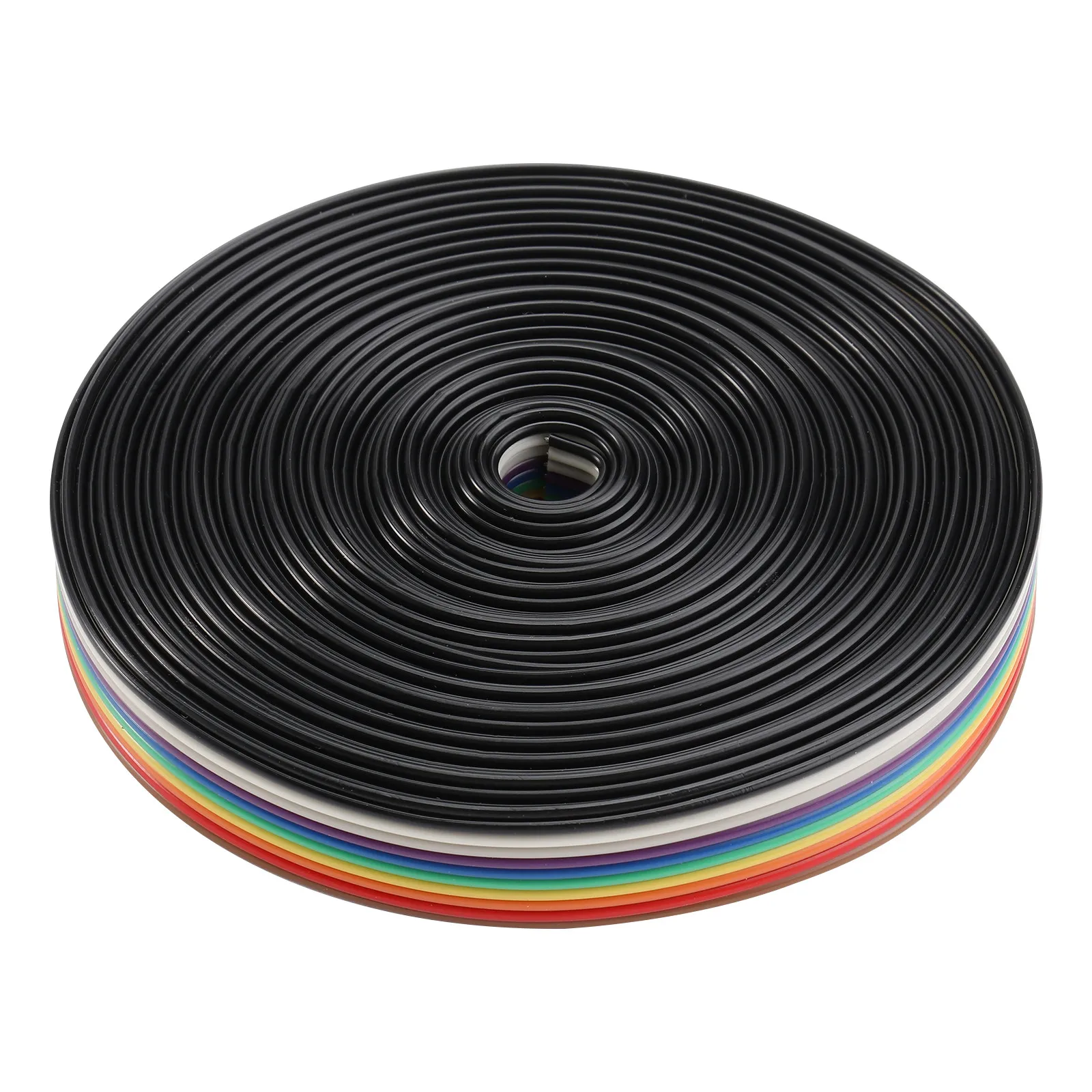 5M 10 Pin Flexible Flat Cable Rainbow Color Stiffener Reinforced for Digital Cameras Laptops LCD Tvs Monitors Idc Ribbon