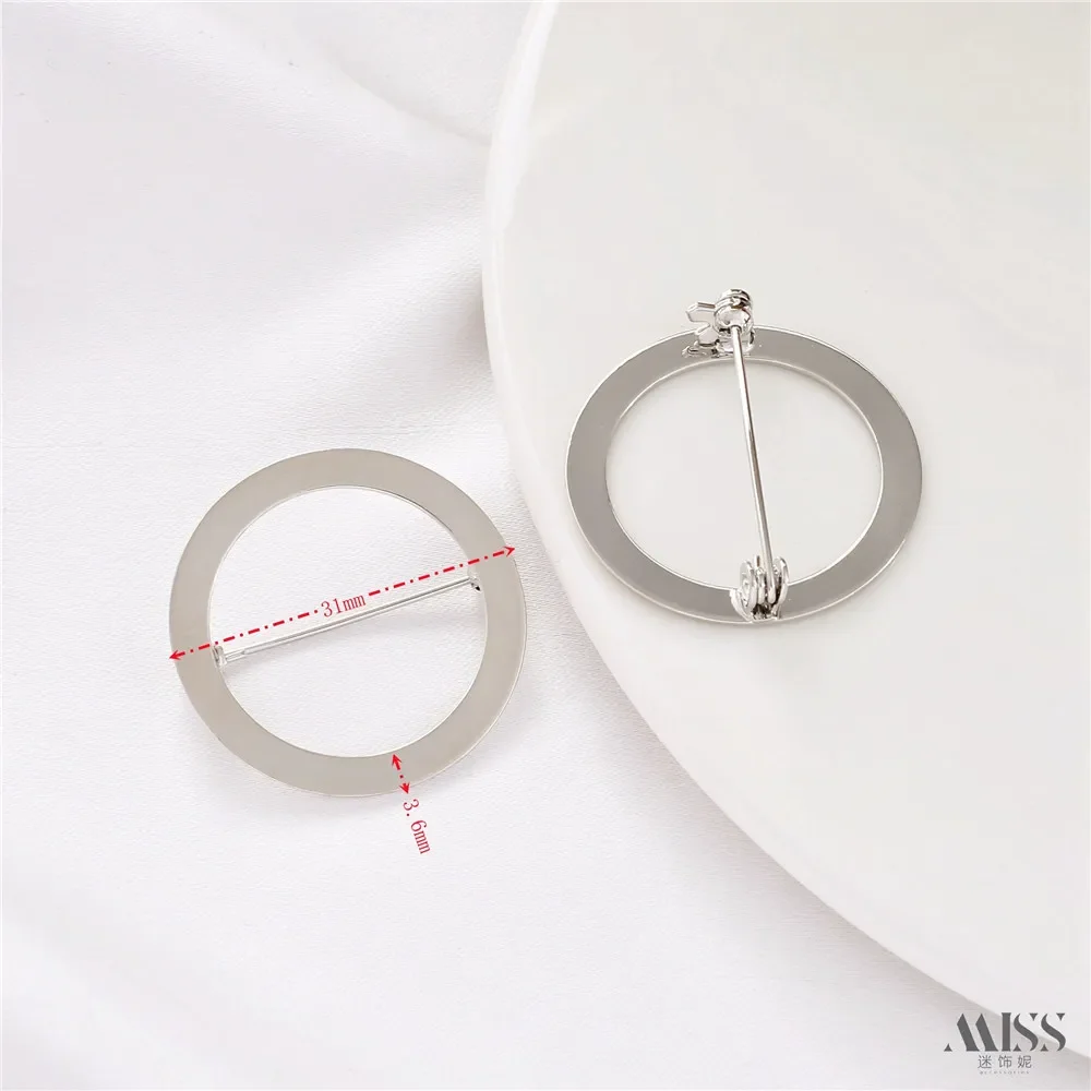 14K Gold Bag Color Retention Ring Brooch Hollow Round Pin Chest Buckle DIY Handmade Corsage Accessories Basic Material